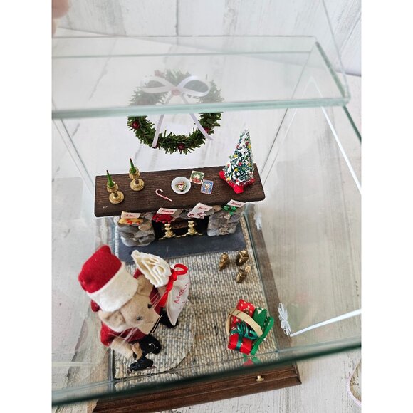 Vintage Santa Christmas scene chimney musical Wiseman diorama unique - Picture 9 of 10